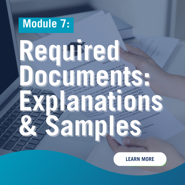 Showcase Image for Module 7: Required Documents - Explanations & Samples