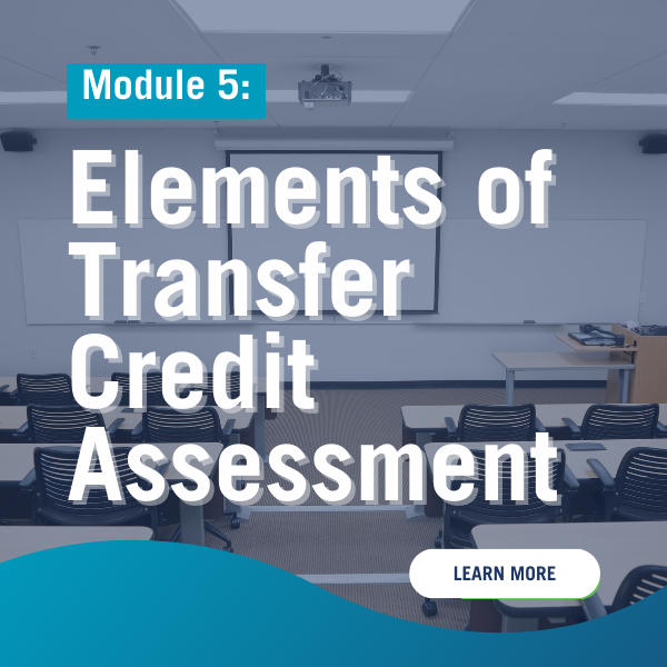 Showcase Image for Module 5: Elements of Transfer Credit Assessment